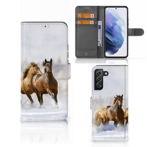 Samsung Galaxy S22 Plus Telefoonhoesje met Pasjes Paarden
