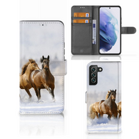 Samsung Galaxy S22 Plus Telefoonhoesje met Pasjes Paarden - thumbnail