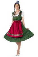 Traditionele Oktoberfest Dirndl Groen/Rood Kristin