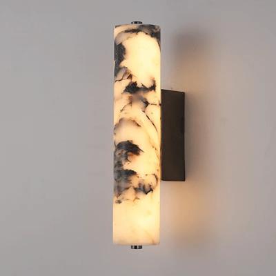 Marbella Lux Sconce - Natuurlijke Zwarte Marmeren Wandlamp in Italiaans Design voor Slaapkamer &a Woonkamer