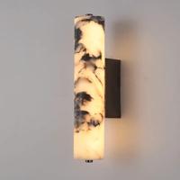 Marbella Lux Sconce - Natuurlijke Zwarte Marmeren Wandlamp in Italiaans Design voor Slaapkamer &a Woonkamer