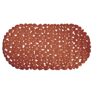 Douche/bad anti-slip mat badkamer - pvc - terracotta - 35 x 68 cm - ovaal