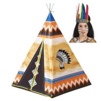 Speelgoed indianen wigwam tipi tent 130 cm inclusief indianentooi