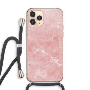 Roze marmer: iPhone 11 Pro Transparant Hoesje met koord