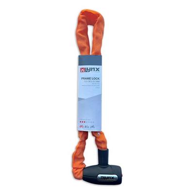 Lynx Oranje cityline m kettingslot - 85cm, gehard staal, 5.5mm vierkante schakels, weerbestendig, auto-click, 3 sleutels