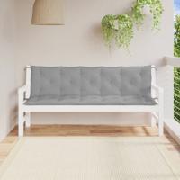 VidaXL Tuinbankkussens 2 st 180x50x7 cm oxford stof grijs