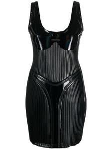 Mugler robe courte à effet de brillance - Noir