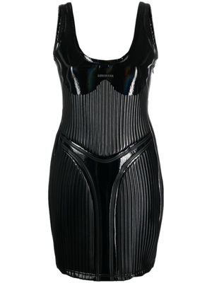 Mugler robe courte à effet de brillance - Noir