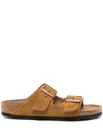 Birkenstock sandales plates Arizona en daim - Marron - thumbnail