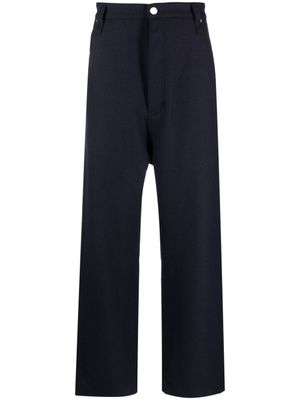 AMI Paris pantalon en laine vierge à coupe droite - Bleu