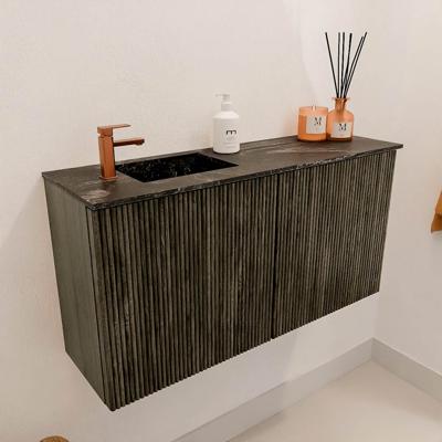 Toiletmeubel Mondiaz Joya Dlux | 80 cm | Meubelkleur Shadow | Faye wastafel Lava Wasbak Links | 1 kraangat