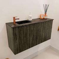 Toiletmeubel Mondiaz Joya Dlux | 80 cm | Meubelkleur Shadow | Faye wastafel Lava Wasbak Links | 1 kraangat