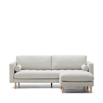 Kave Home 3-zits Loungebank 'Debra' Links/Rechts, Chenille, kleur Beige