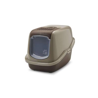 SAVIC Nestor warm grijs-chocoladebruin - overdekte kattenbak - 56x39x38,5 cm - 1 st.