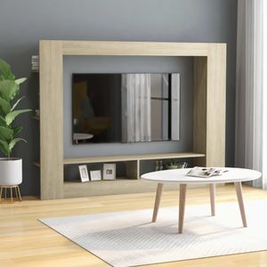 Tv-meubel 152x22x113 cm bewerkt hout sonoma eikenkleurig