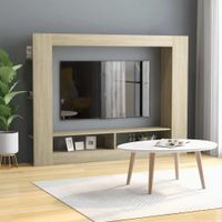 Tv-meubel 152x22x113 cm bewerkt hout sonoma eikenkleurig - thumbnail