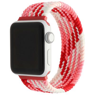 Apple Watch Nylon Gevlochten Solo Band - Aardbei - 44, 45, 46 & 49mm - L