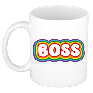 Cadeau mok voor baas - regenboog - grappig - keramiek - 300 ml - boss