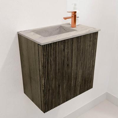 Toiletmeubel Mondiaz Joya Dlux | 40 cm | Meubelkleur Shadow | Faye wastafel Glace Wasbak Links | 1 kraangat