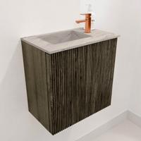 Toiletmeubel Mondiaz Joya Dlux | 40 cm | Meubelkleur Shadow | Faye wastafel Glace Wasbak Links | 1 kraangat