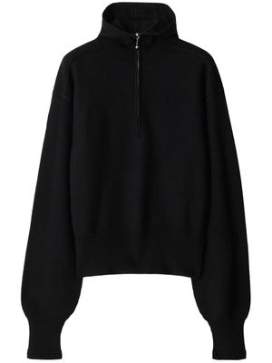 Burberry pull en laine à col zippé - Noir