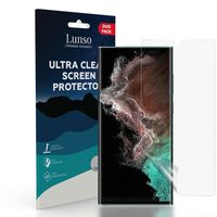 Lunso - Duo Pack (2 stuks) Beschermfolie - Full Cover Screen Protector - Samsung Galaxy S22 Ultra