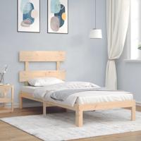 Bedframe met hoofdbord massief hout