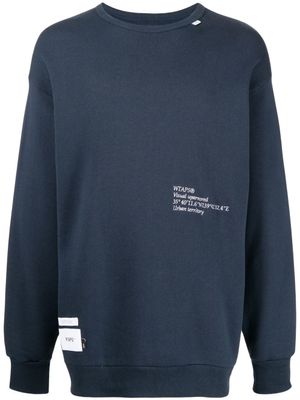 WTAPS sweat à logo brodé - Bleu