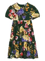 Dolce & Gabbana Kids robe mi-longue à fleurs - Vert - thumbnail