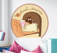 Meisje sweet dreams hoofdeinde sticker Meisje sweet dreams hoofdeinde sticker