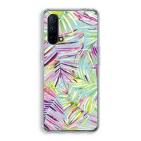 Tropical Palms Blue: OnePlus Nord CE 5G Transparant Hoesje