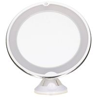 LED ring make-up spiegel met zuignap - wit - 20 x 22 cm - 5x zoom - Make-up spiegeltjes - thumbnail