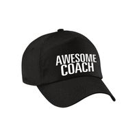 Awesome coach pet / cap zwart voor dames en heren - thumbnail