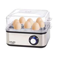 Adler AD 4486 eierkoker 8 eieren 800 W Zwart, Gesatineerd staal, Transparant