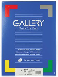 Gallery witte etiketten ft 99,1 x 93,1 mm (b x h), ronde hoeken, doos van 600 etiketten