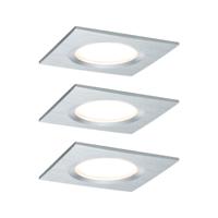 Paulmann LED-inbouwlamp voor badkamer Set van 3 stuks 18 W Aluminium (gedraaid)