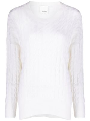 Allude pull en maille torsadée à manches longues - Blanc