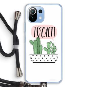 I love cacti: Xiaomi Mi 11 Lite Transparant Hoesje met koord