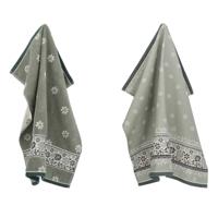 Thee- en keukendoek Belle Fleur dk green