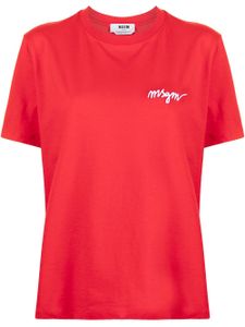 MSGM t-shirt à logo poitrine - Rouge