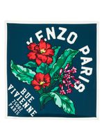 Kenzo foulard en soie à logo imprimé - Bleu