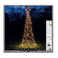 Vlaggenmast kerstboom met ster - kerstverlichting - 236 leds - H200 cm - warm wit