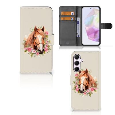 Telefoonhoesje | Met pasjeshouder | voor Samsung Galaxy A35 Paard