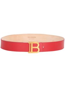 Balmain ceinture en cuir à boucle logo - Rouge