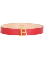 Balmain ceinture en cuir à boucle logo - Rouge - thumbnail