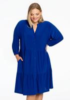 Yoek Jurk met ruches | Indigo | Maat 54/56
