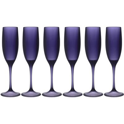 Home Deco Factory Champagneglas - 6x - 13 cl - paars - kunststof - vaatwasserbestendig