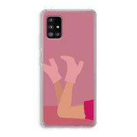 Pink boots: Samsung Galaxy A51 5G Transparant Hoesje Pink boots: Samsung Galaxy A51 5G Transparant Hoesje