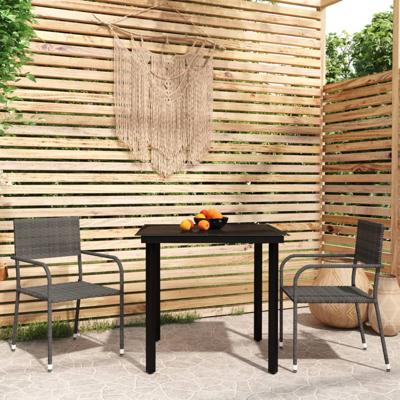 3-delige Tuinset grijs