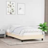 Bedframe zonder matras 90x190 cm stof crèmekleurig - thumbnail